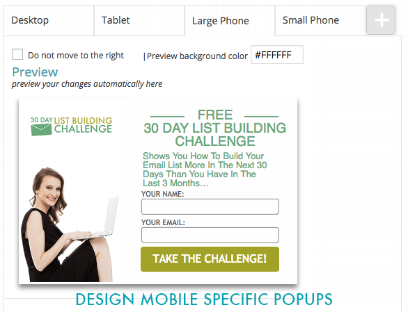 Mobile Specific Popups