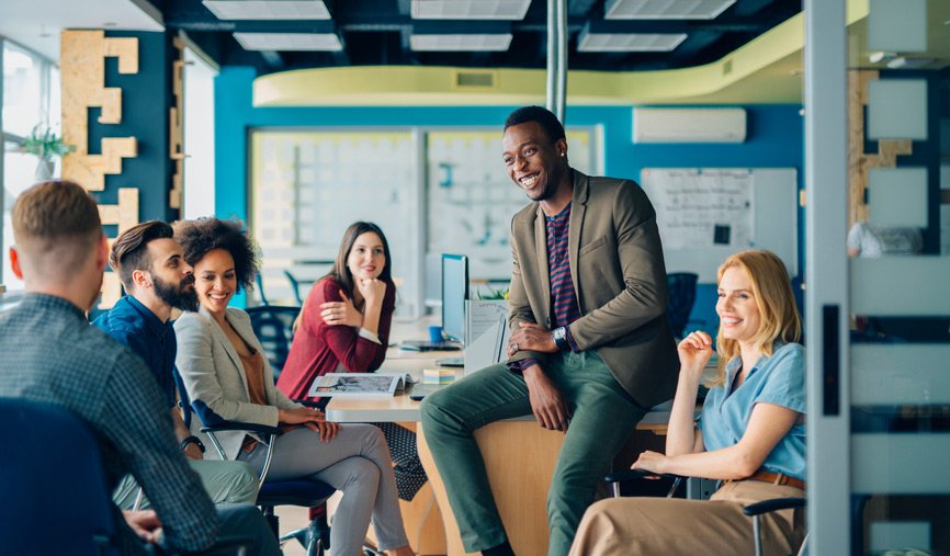 meeting with a group of people