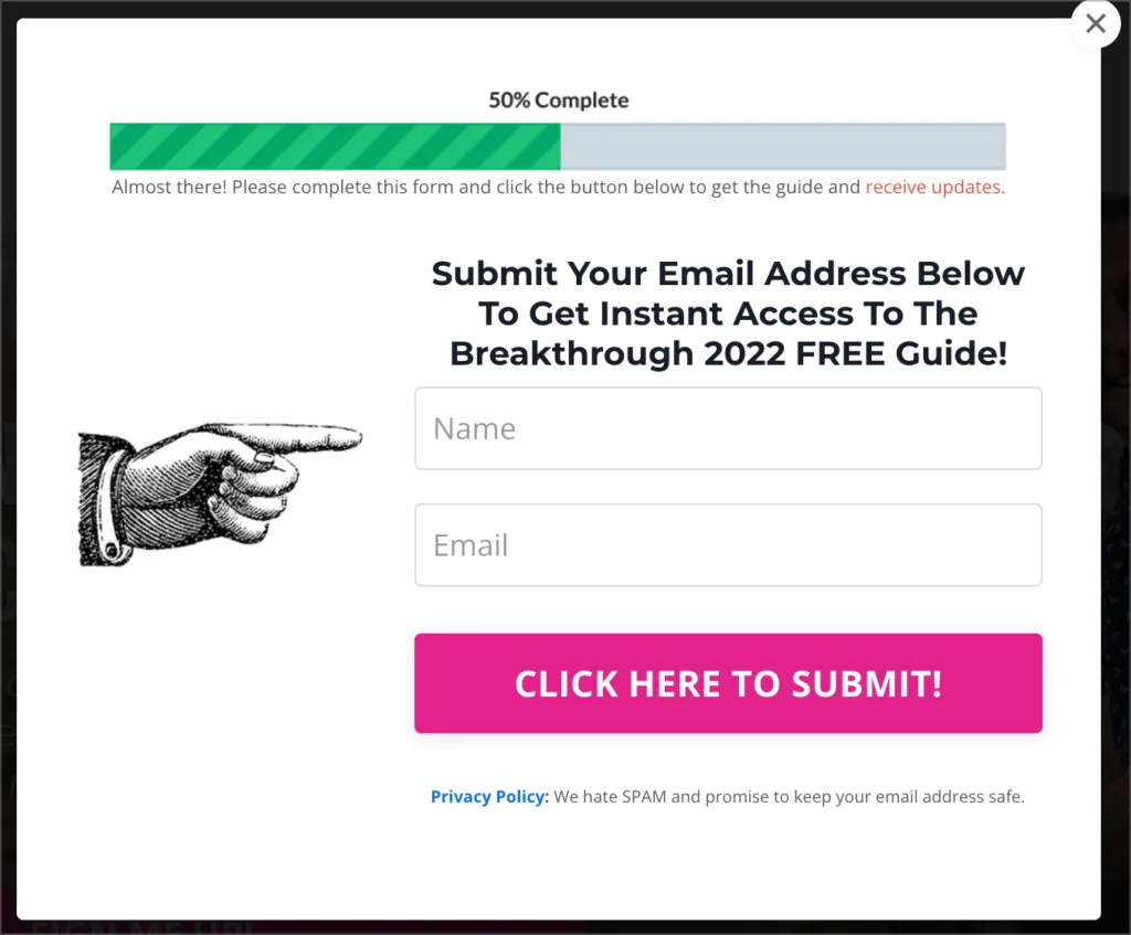 Two-Step-popup - PopupAlly Pro