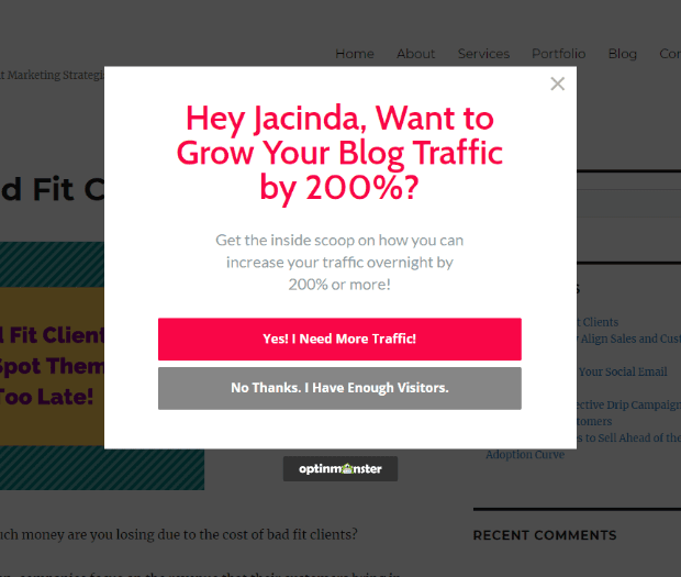 personalized popup advertising