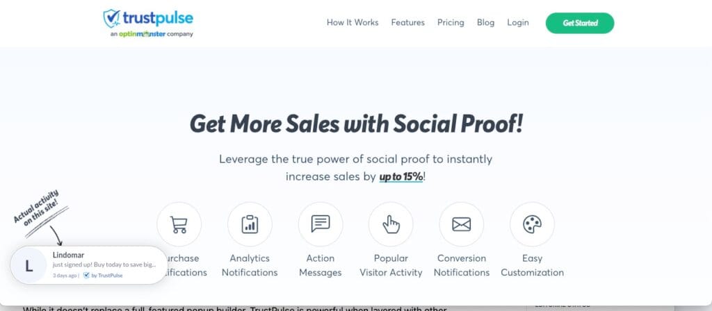 TrustPulse homepage screenshot 2026