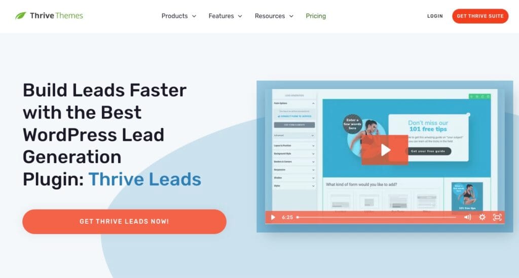 ThriveLeads Homepage Screenshot 2026