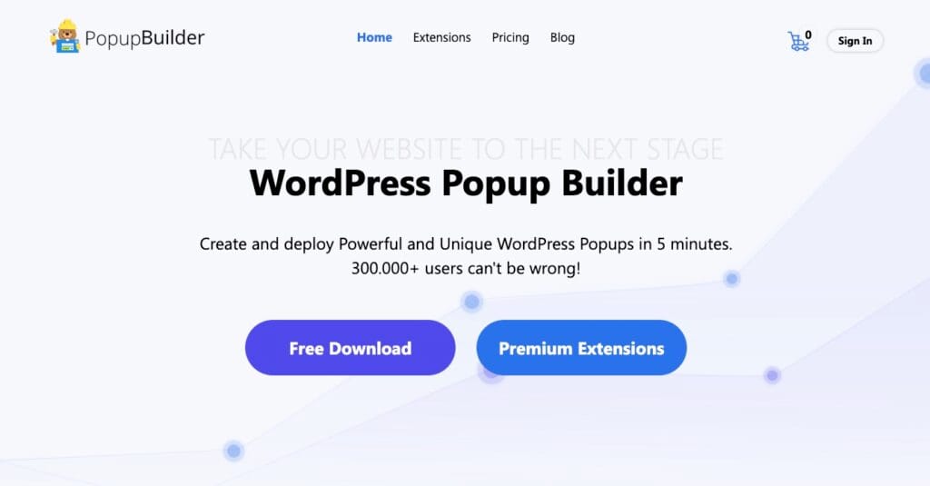 PopupBuilder Homepage Screenshot 2026